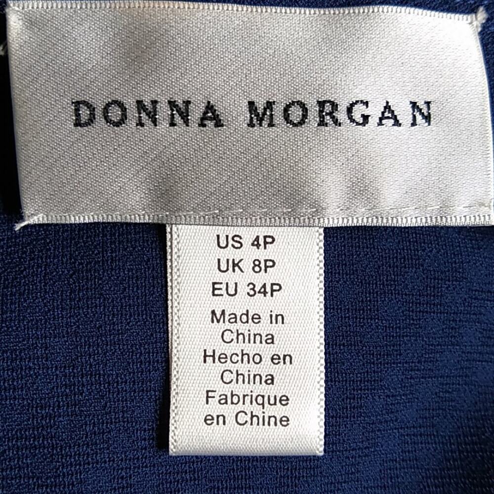 Donna Morgan 3/4 Sleeve Drop Waist Chiffon Dress 4P - Picture 9 of 11
